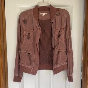 Peyton & Parker Dusty Mauve Utility Bomber Jacket